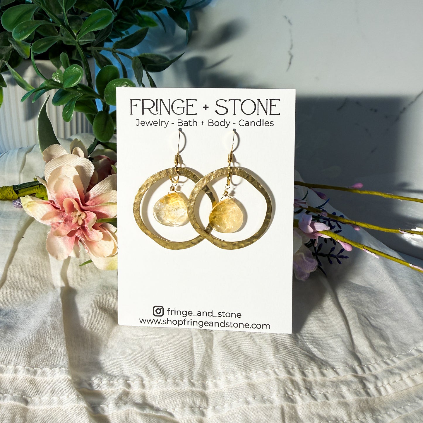 CITRINE HOOPS
