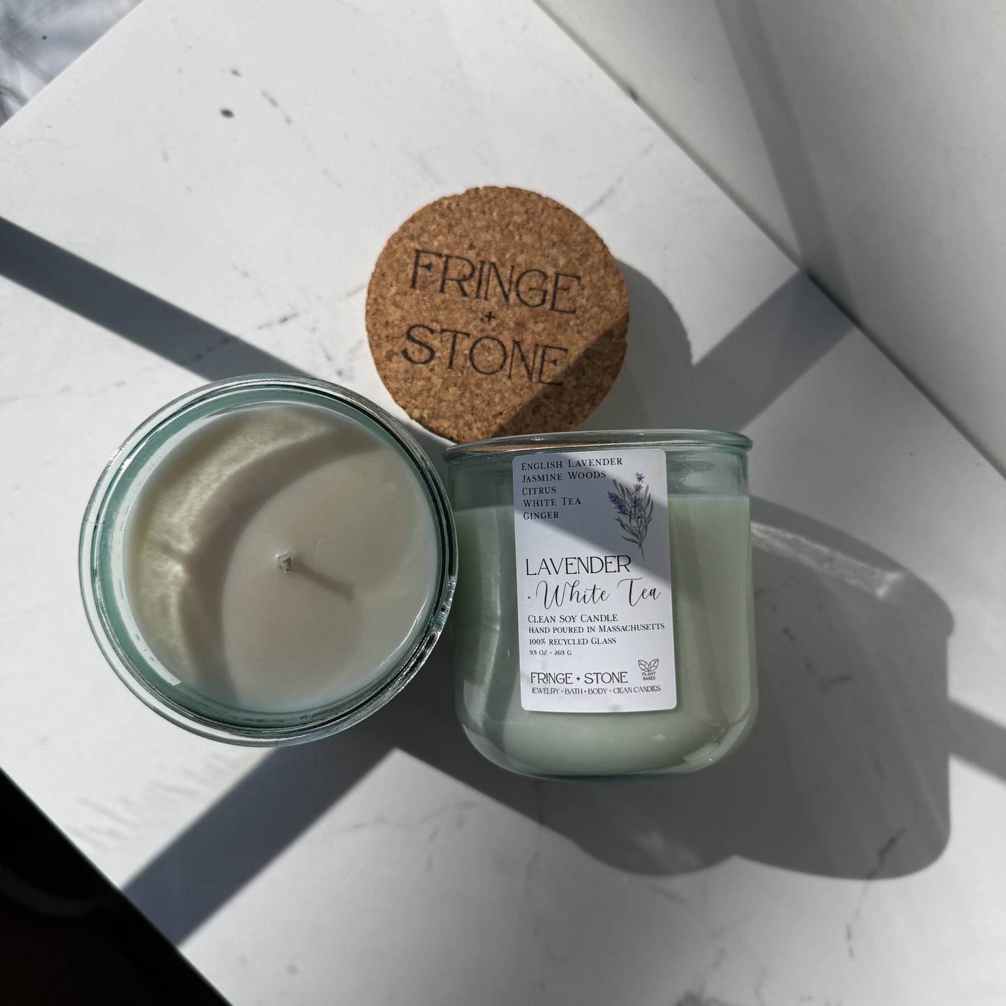 LAVENDER + WHITE TEA SOY CANDLE - 9.5 OZ.