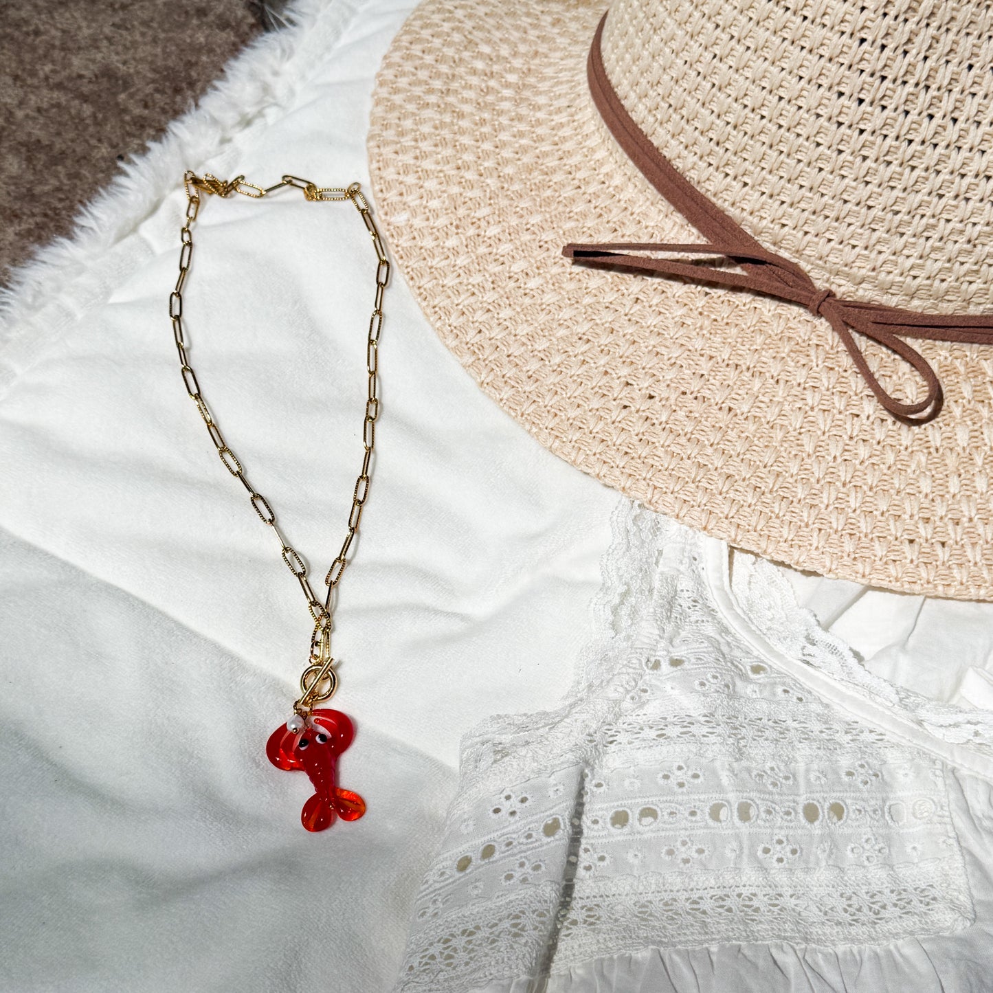 LOBSTER + PEARL NECKLACE