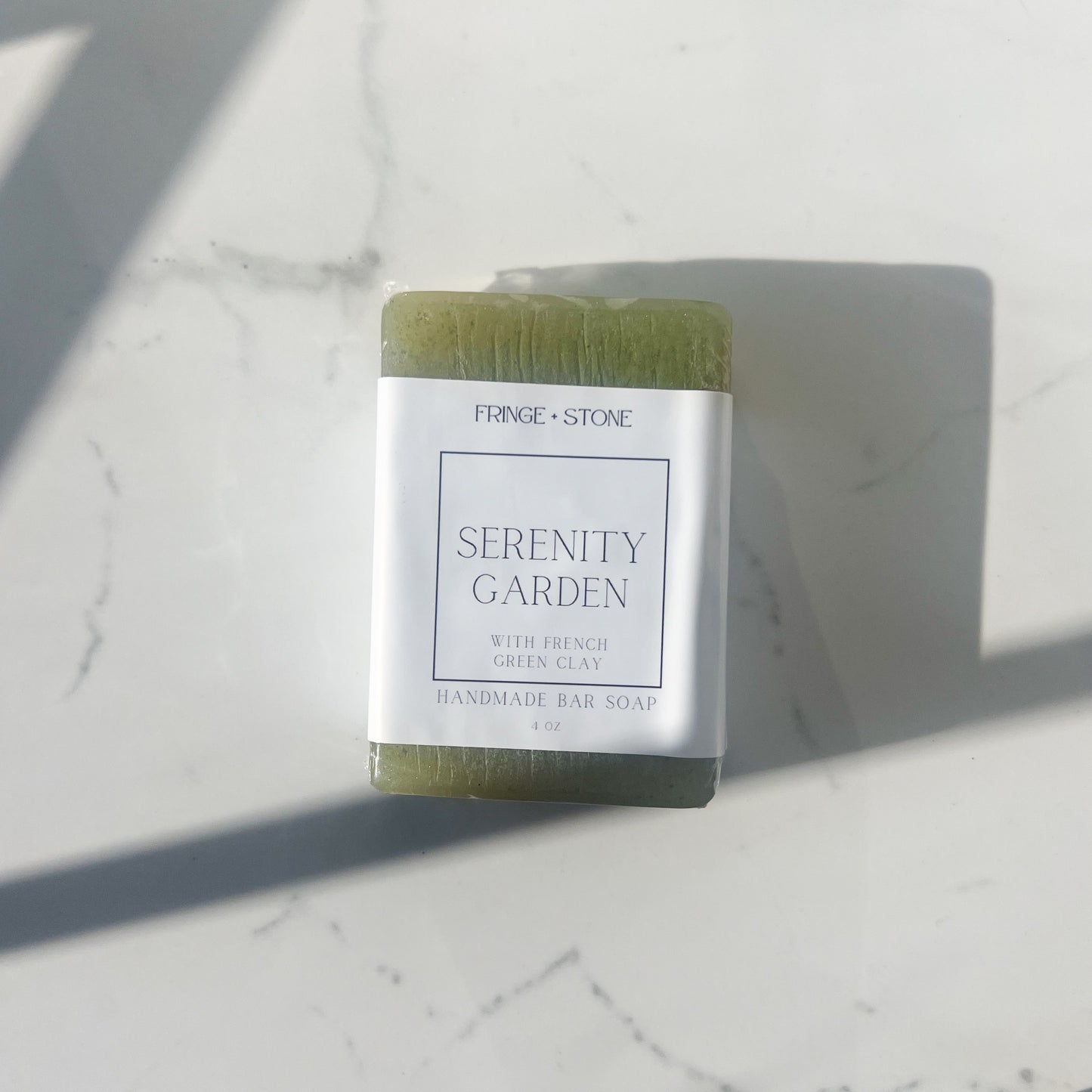 Serenity Garden handmade bar soap with French green clay