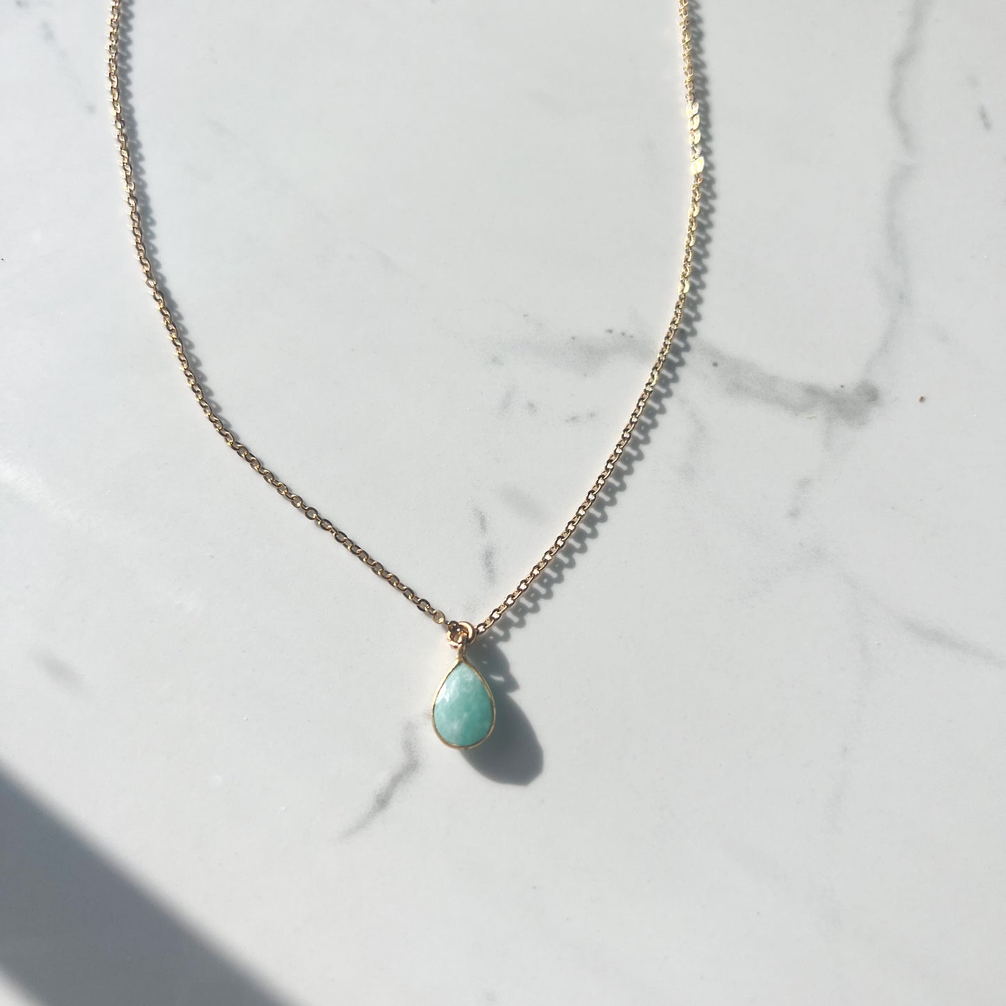 AMAZONITE BEZEL NECKLACE