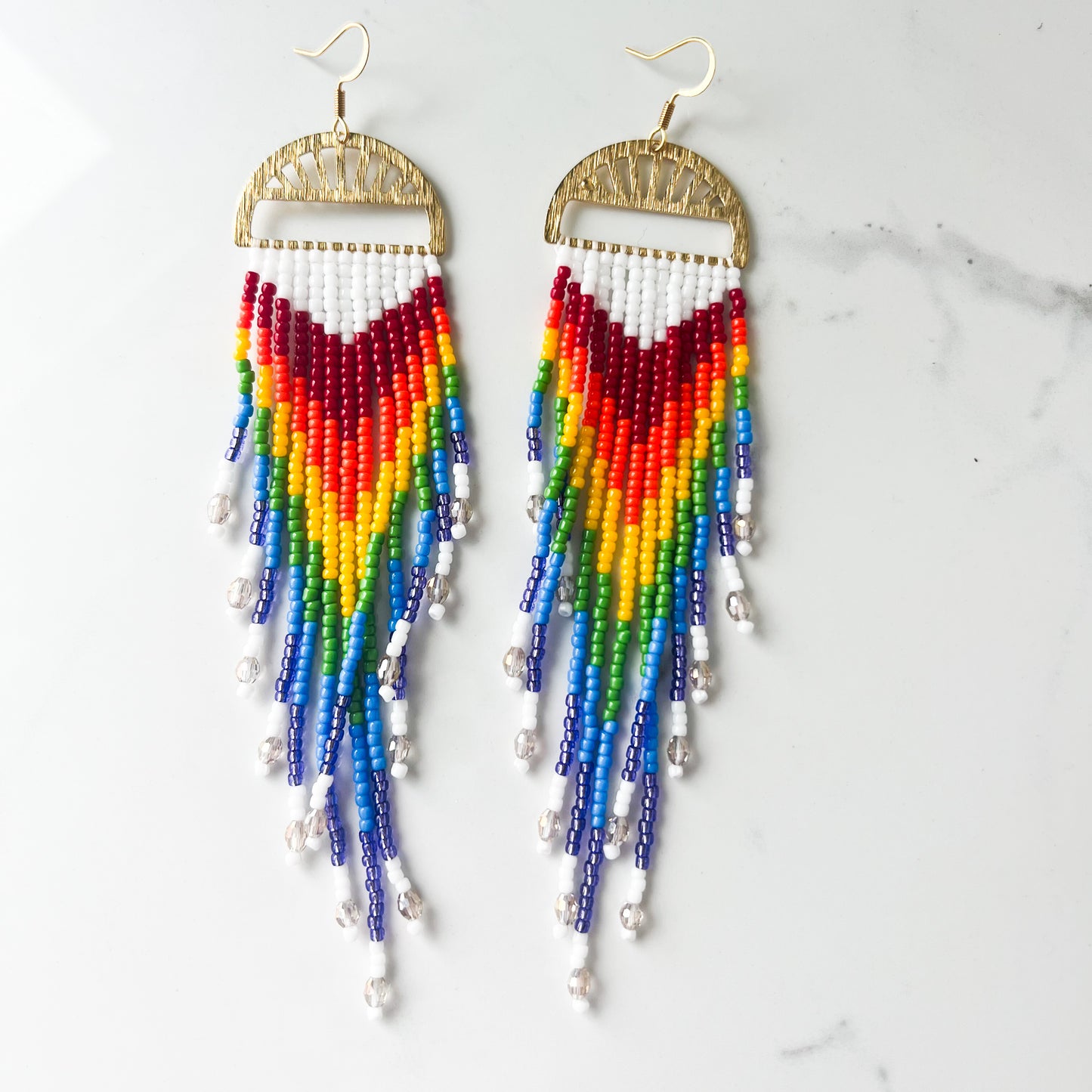 RAINBOW BRITE FRINGE EARRINGS