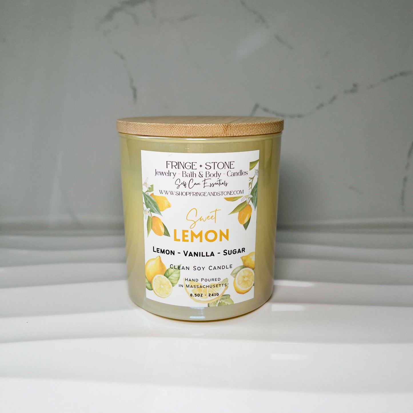 SWEET LEMON 8.5 Oz SOY CANDLE