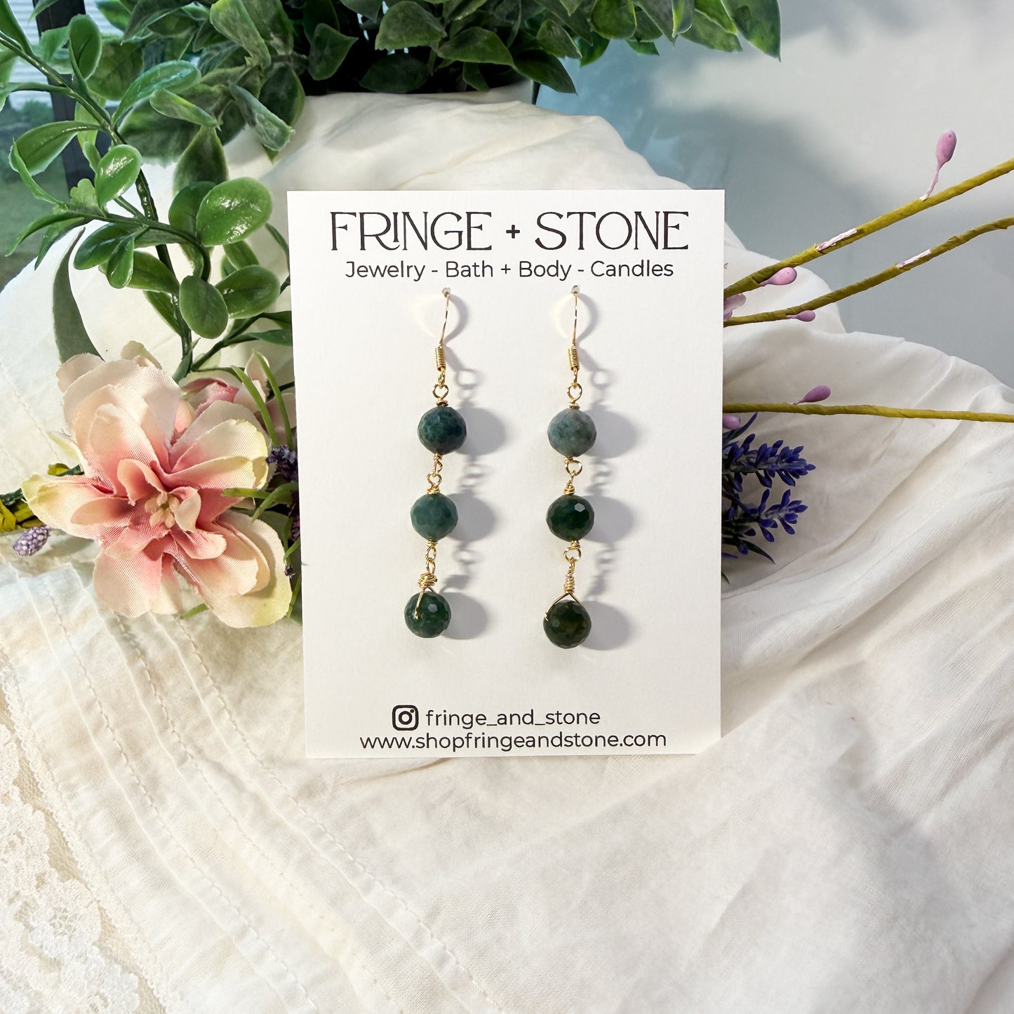 MOSS AGATE EARRINGS