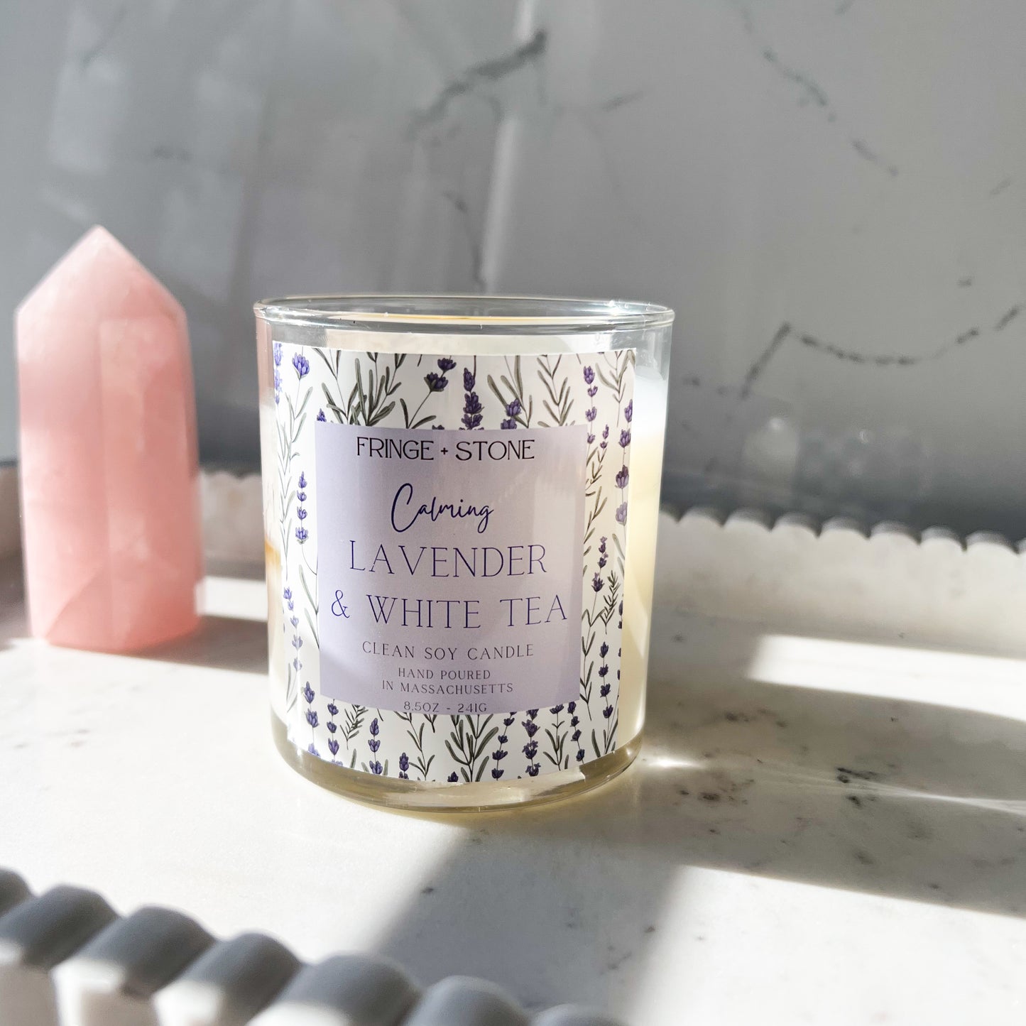 Calming Lavender and White Tea Soy Candle