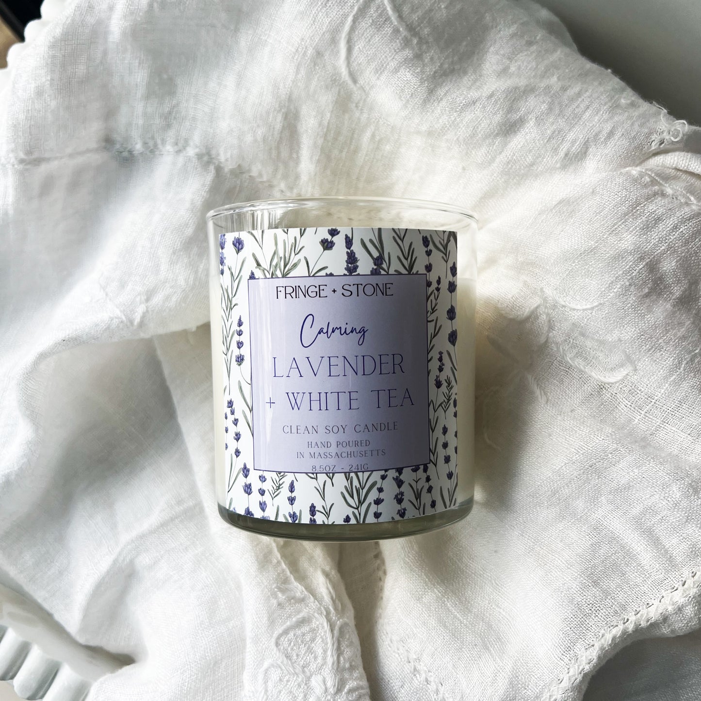 Calming Lavender and White Tea Soy Candles 