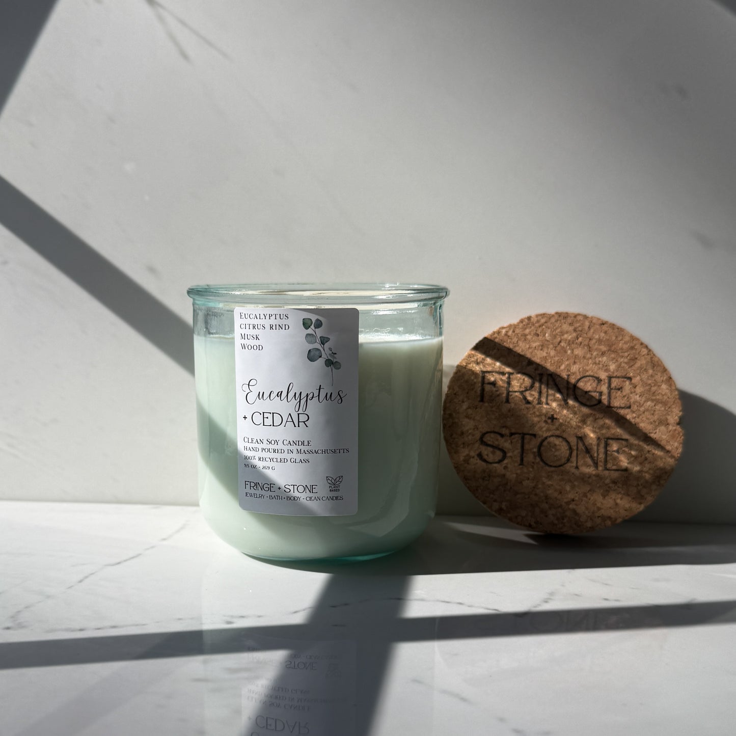 EUCALYPTUS + CEDAR SOY CANDLE - 9.5 OZ.