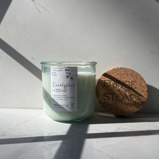 EUCALYPTUS + CEDAR SOY CANDLE - 9.5 OZ.