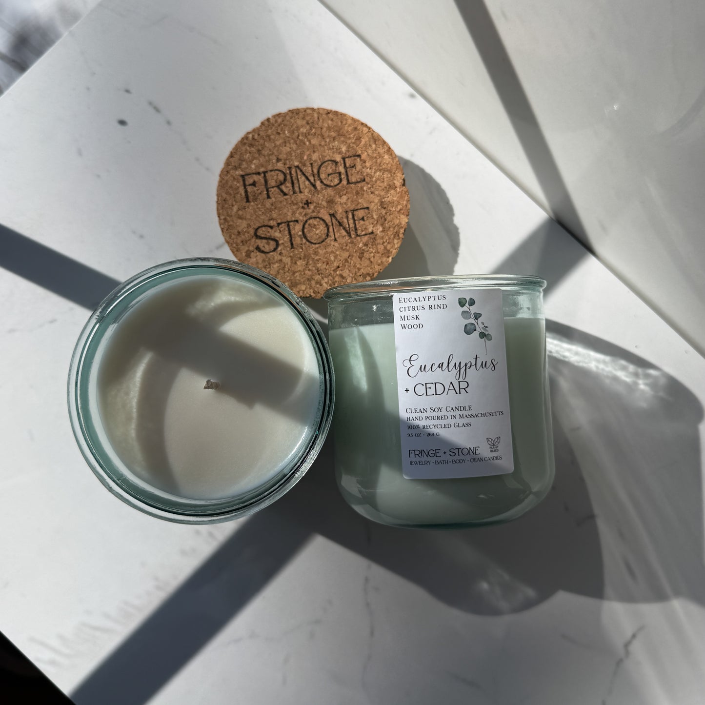 EUCALYPTUS + CEDAR SOY CANDLE - 9.5 OZ.