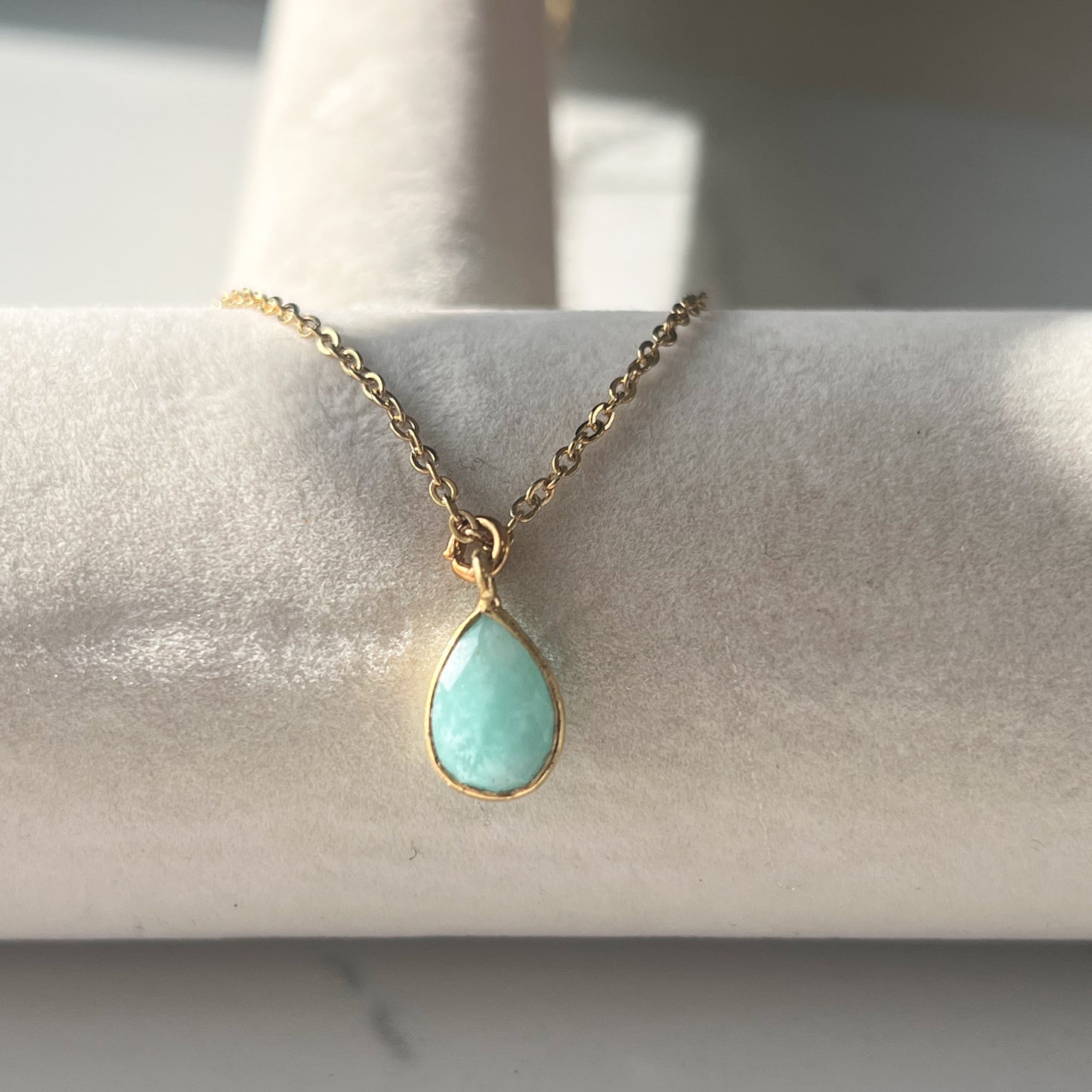 AMAZONITE BEZEL NECKLACE