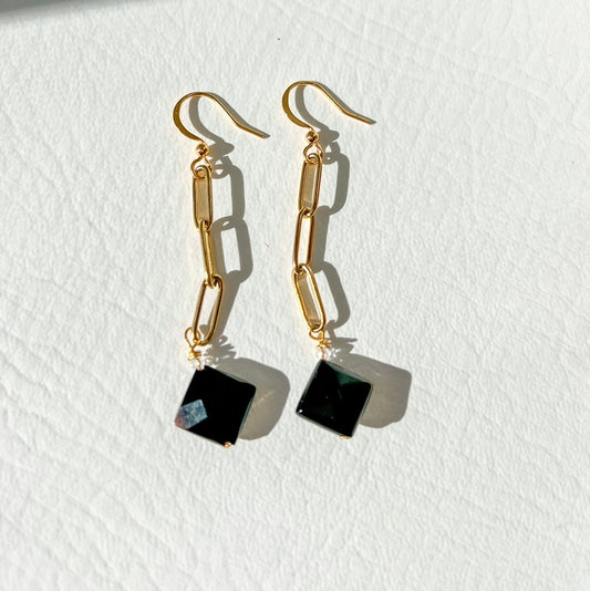 BLACK ONYX DROP EARRINGS