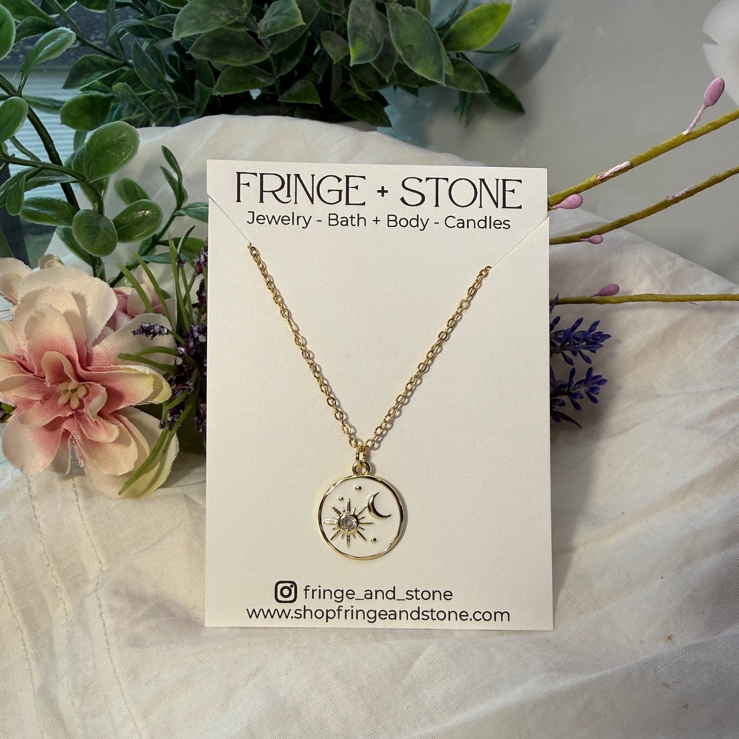 SUN + MOON COIN NECKLACE
