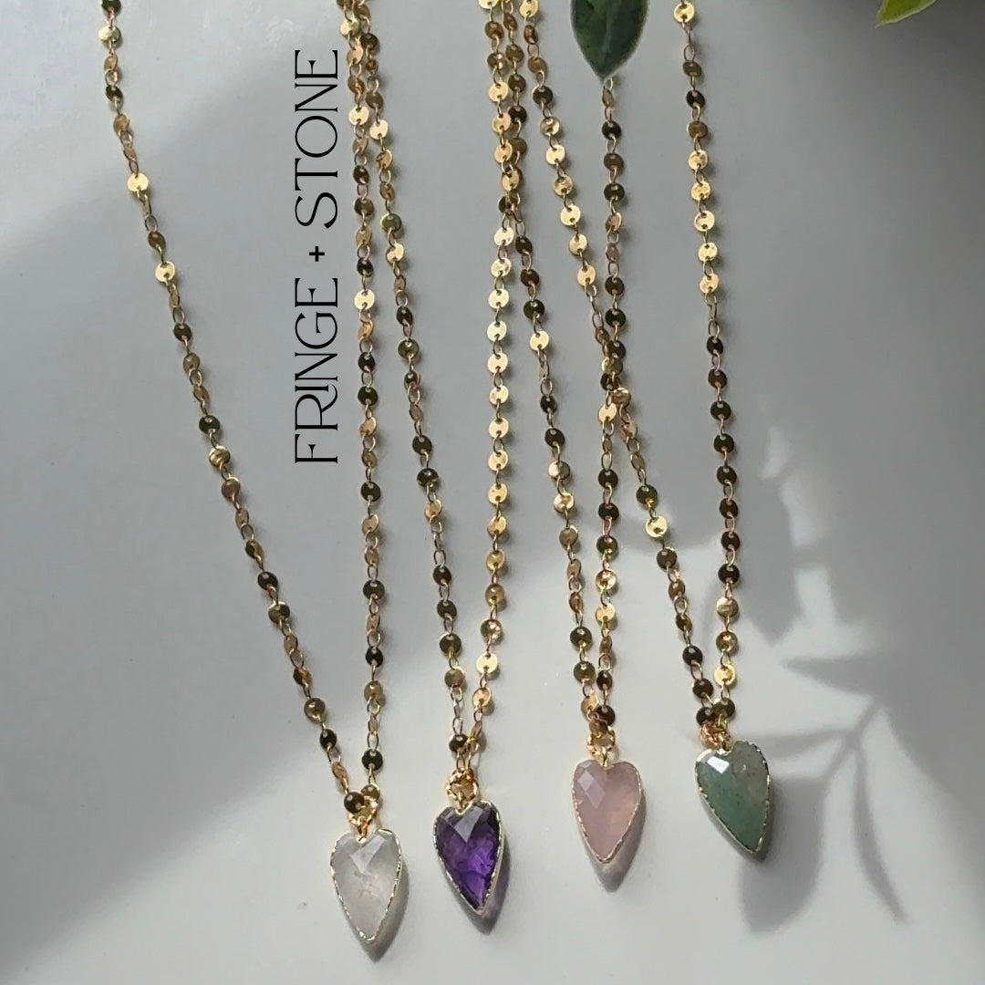 GEMSTONE HEART NECKLACE