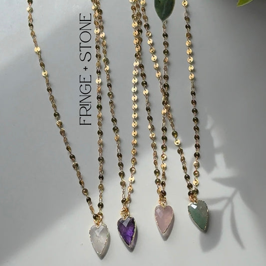 GEMSTONE HEART NECKLACE