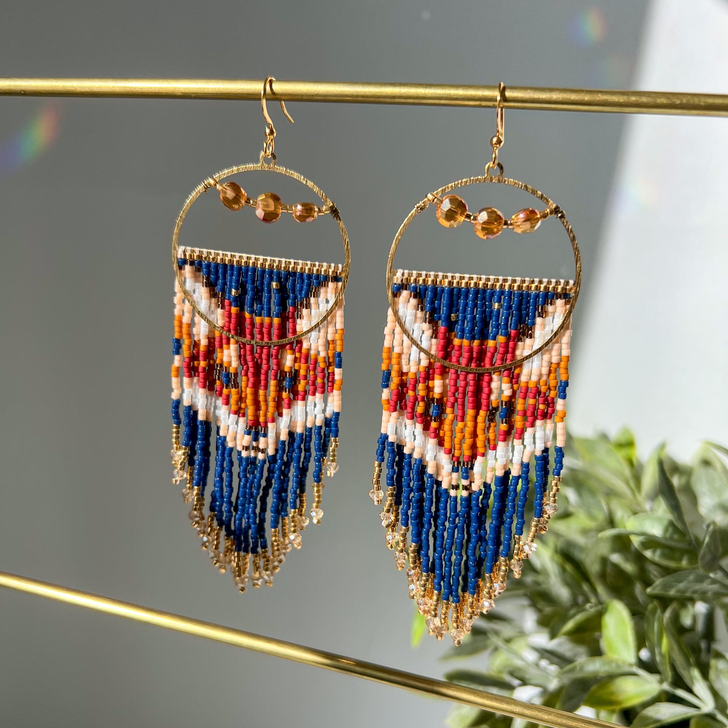 FOX BEADED FRINGE EARRINGS