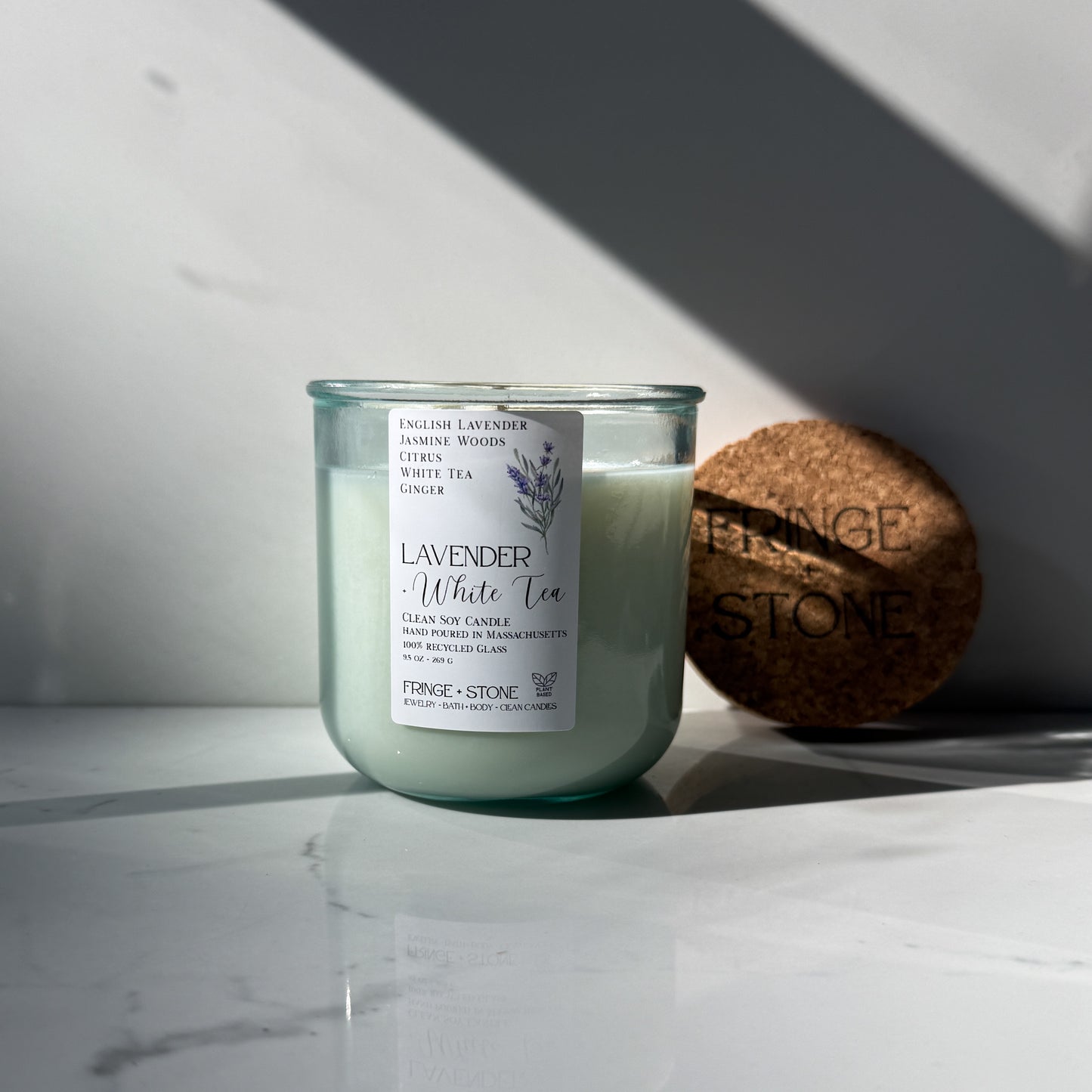 LAVENDER + WHITE TEA SOY CANDLE - 9.5 OZ.