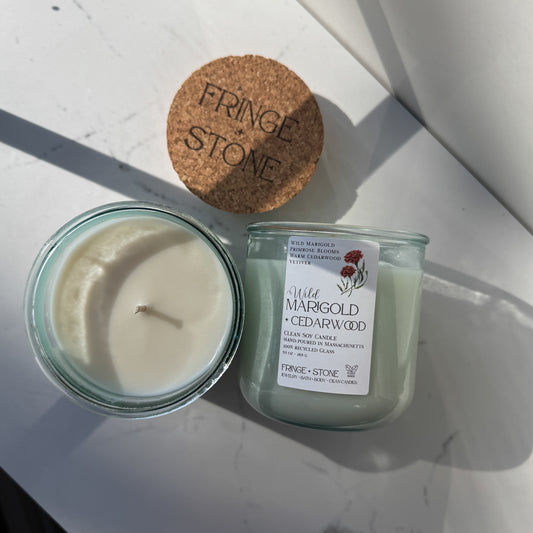 WILD MARIGOLD + CEDARWOOD CANDLE - 9.5 OZ.
