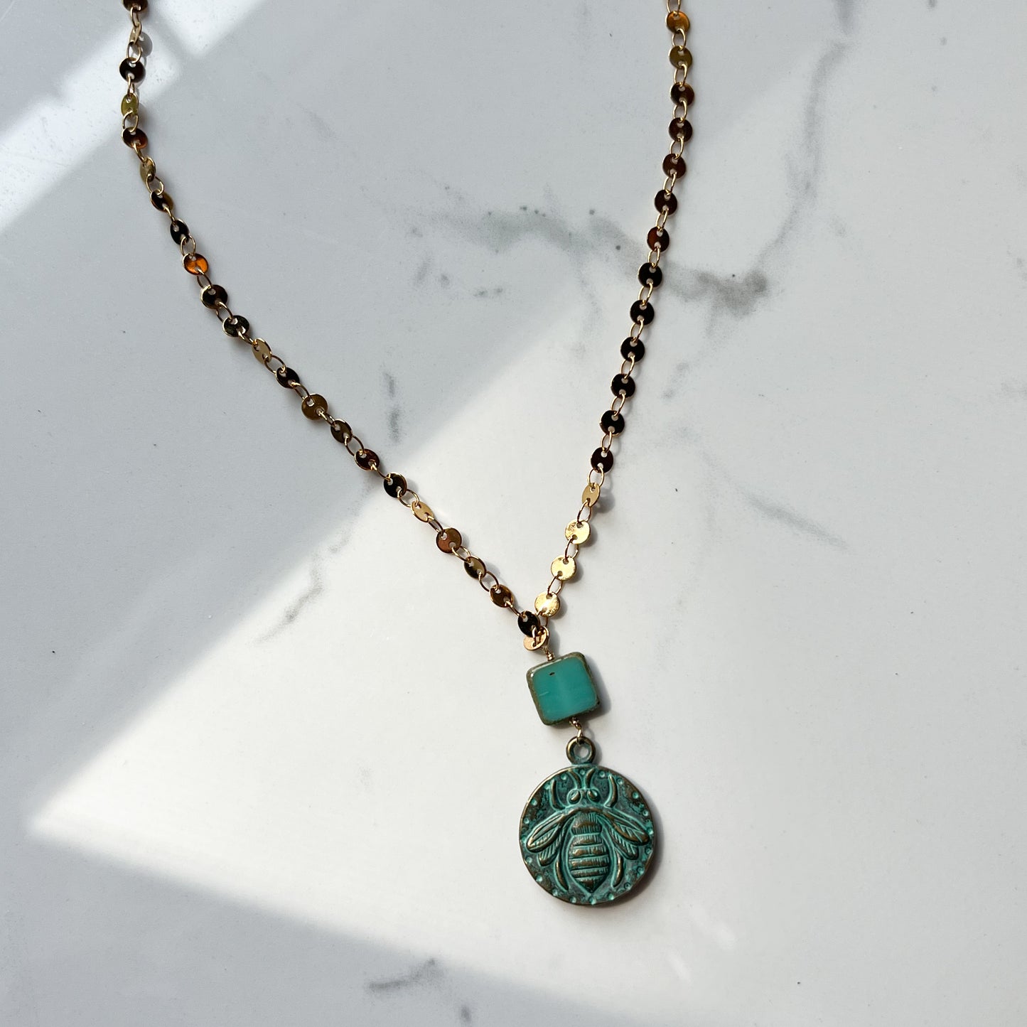 Bee Pendent Coin Necklace