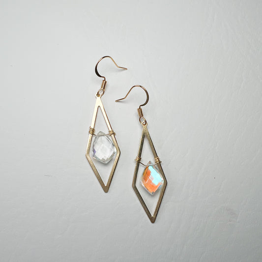 RAINBOW QUARTZ KITE EARRINGS