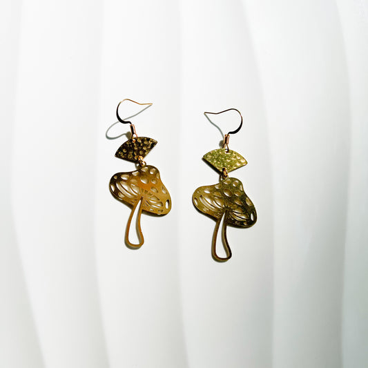 GOLD MUSHROOM EARRINGS