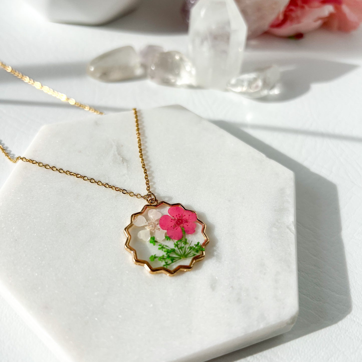 PRESSED FLOWER NECKLACE