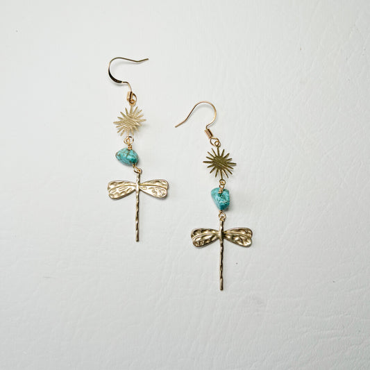 DRAGONFLY TURQUOISE EARRINGS