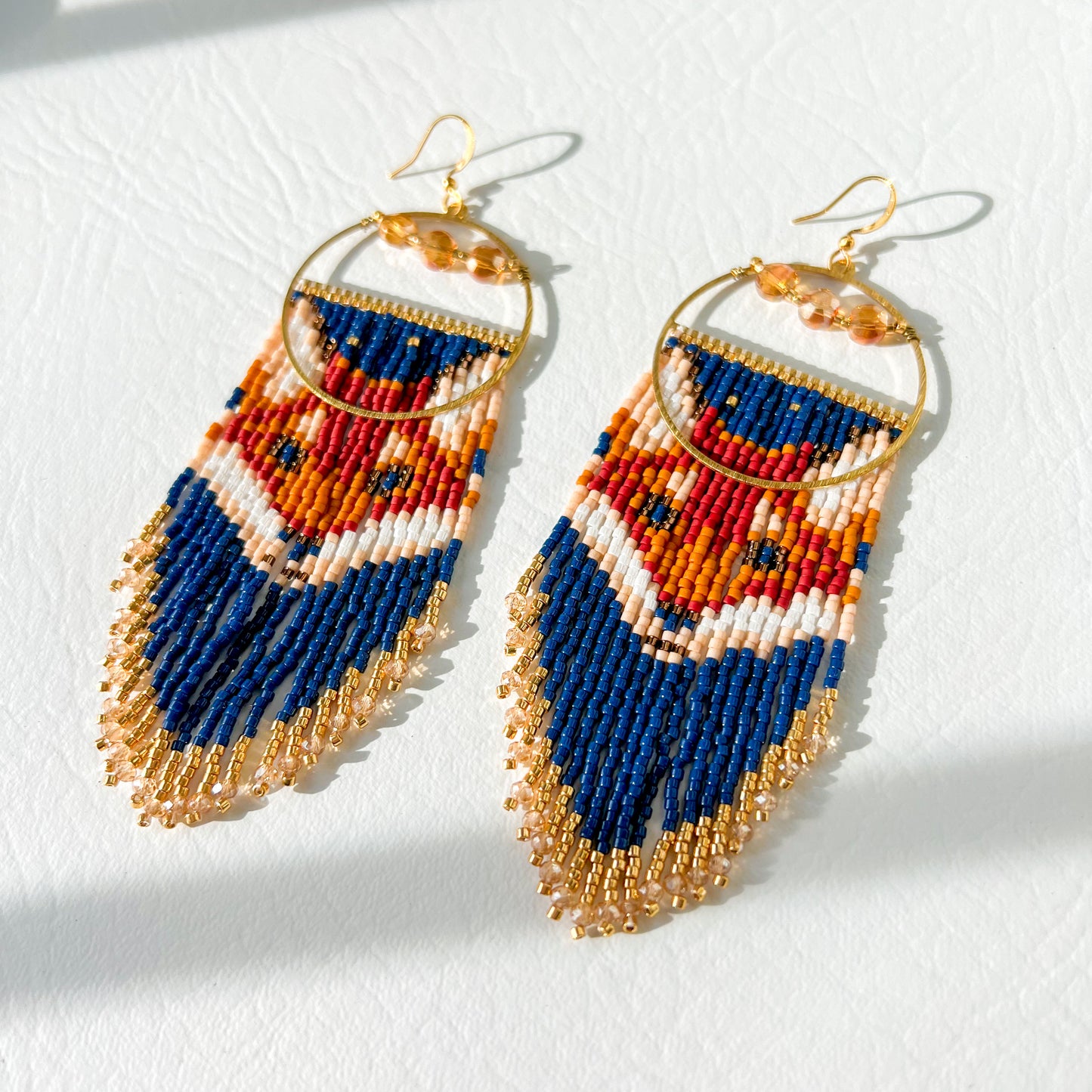 FOX BEADED FRINGE EARRINGS