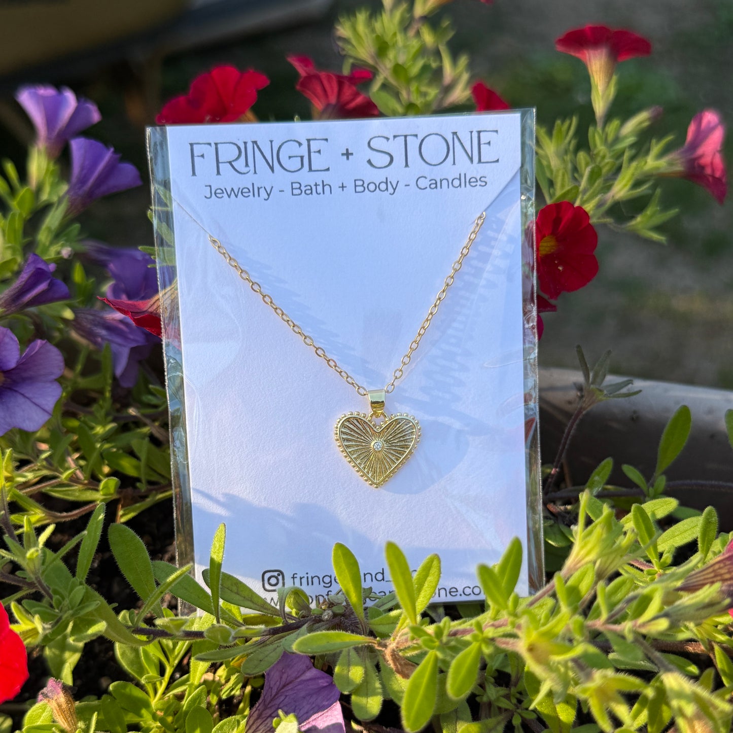 SUNBURST HEART NECKLACE