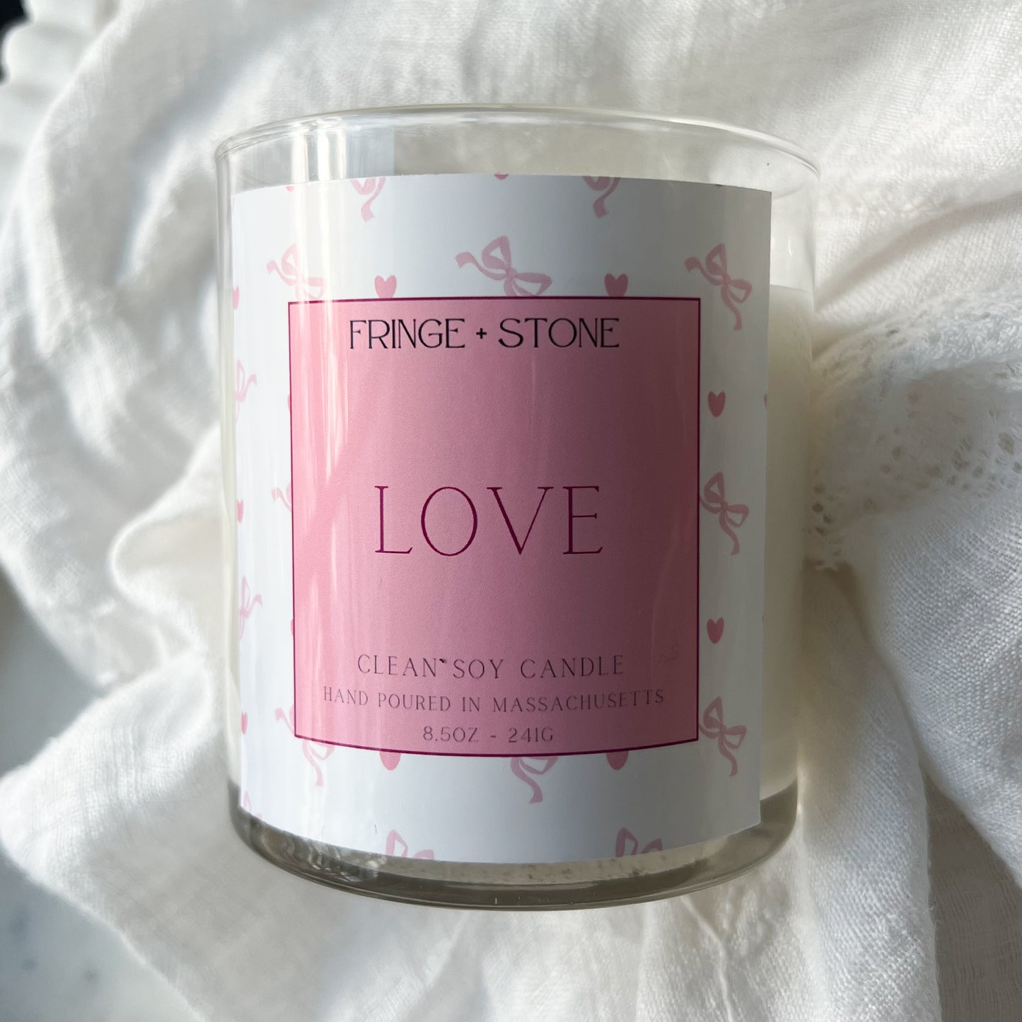 VALENTINE'S DAY INSPIRED LOVE CANDLE 8.5 OZ. - CLEAR JAR