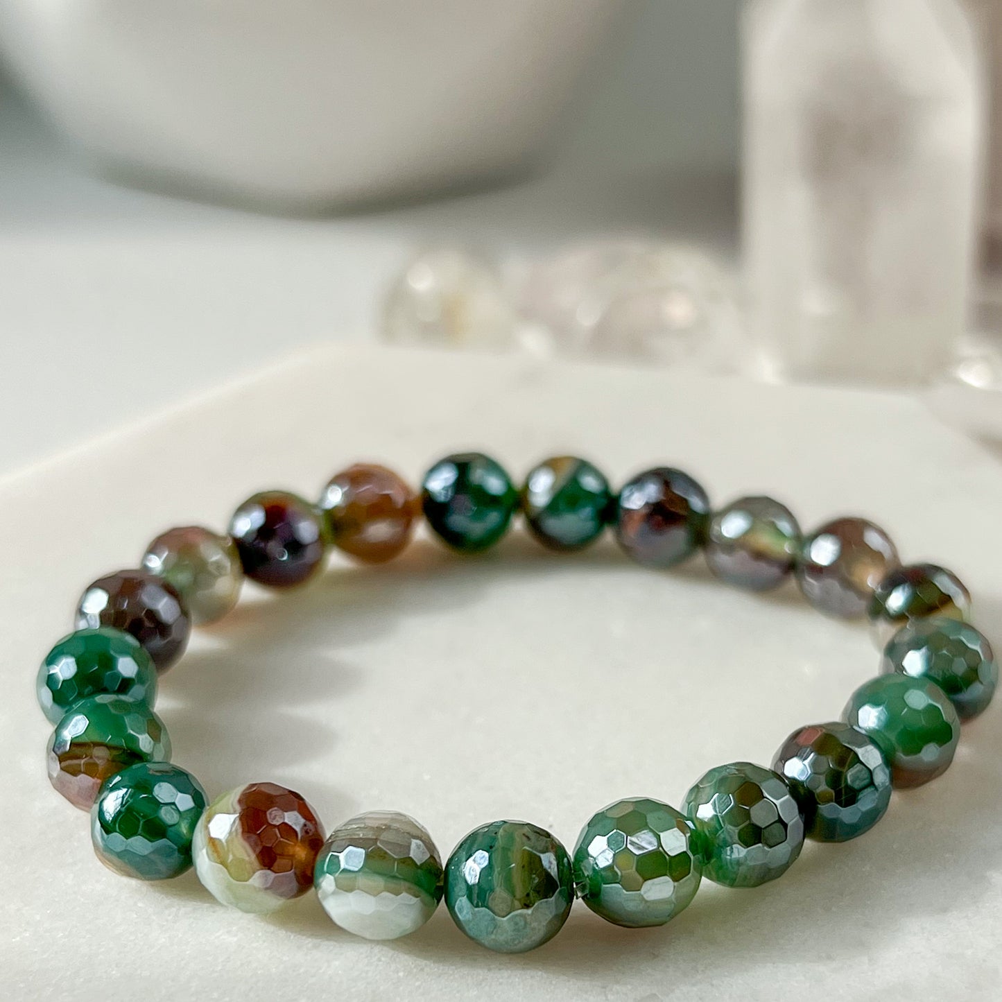 SPARKLING AGATE BRACELET- GREEN