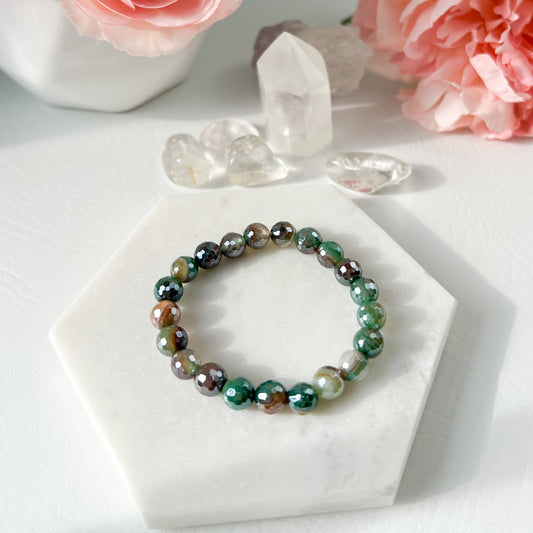 SPARKLING AGATE BRACELET- GREEN