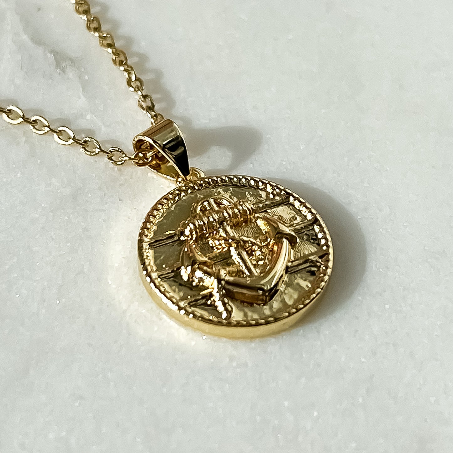 NAUTICAL COIN ANCHOR NECKLACE